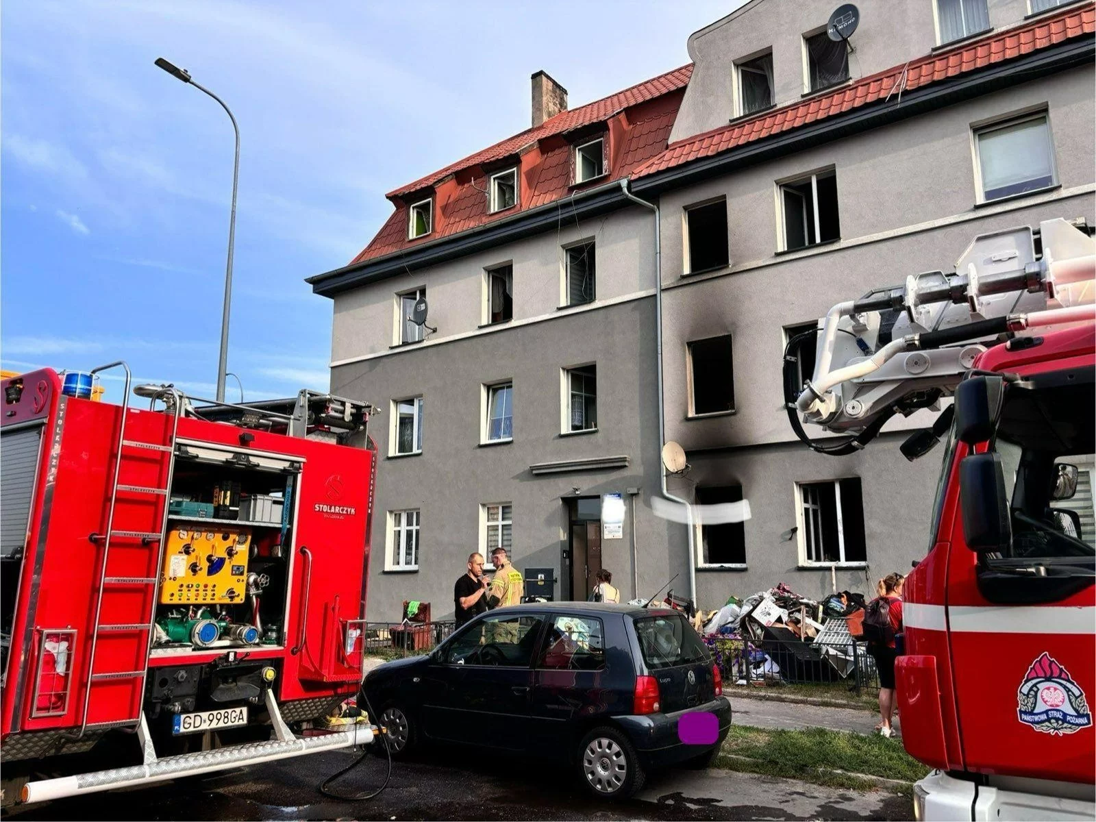 Pożar kamienicy w Starogardzie Gdańskim