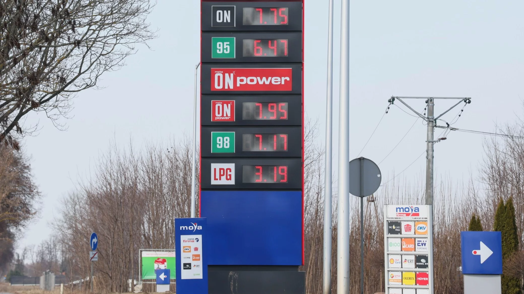 Ceny paliw na stacji benzynowej w Gzowie 10 marca 2026