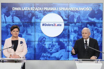 Premier Beata Szydło i prezes PiS Jarosław Kaczyński