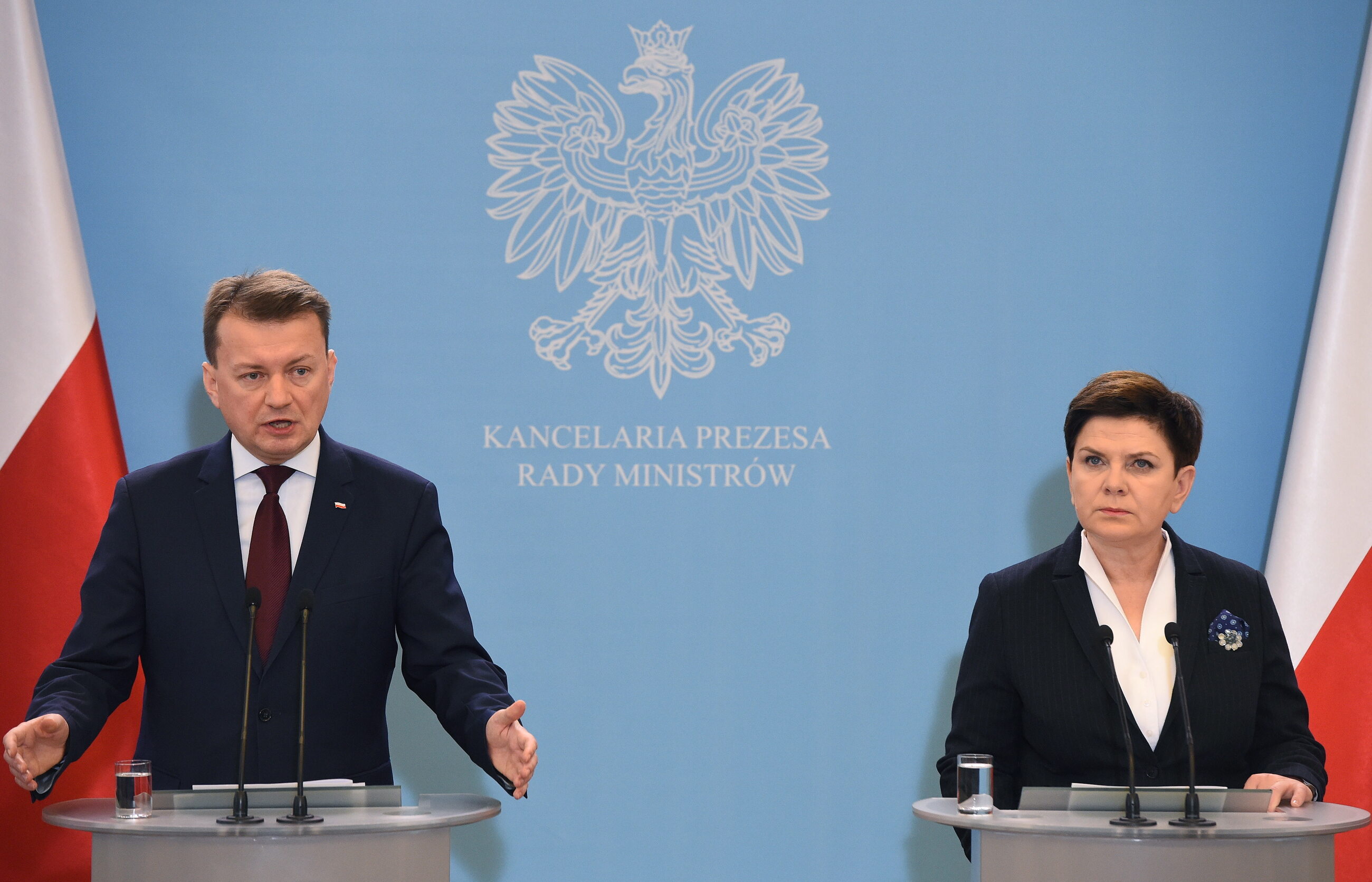 Premier Beata Szydło oraz minister Mariusz Błaszczak