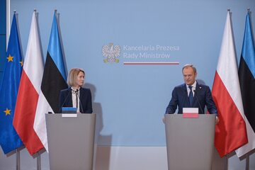 Premier Donald Tusk i premier Estonii Kaja Kallas
