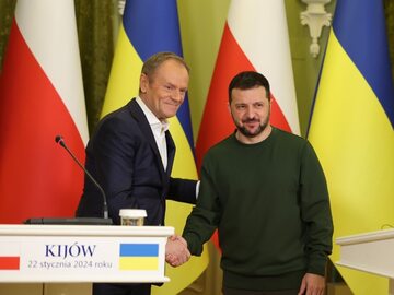 Premier Donald Tusk i prezydent Ukrainy Wołodymyr Zełenski