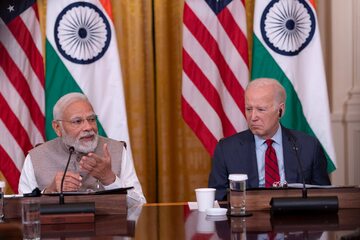 Premier Indii Narendra Modi i prezydent USA Joe Biden