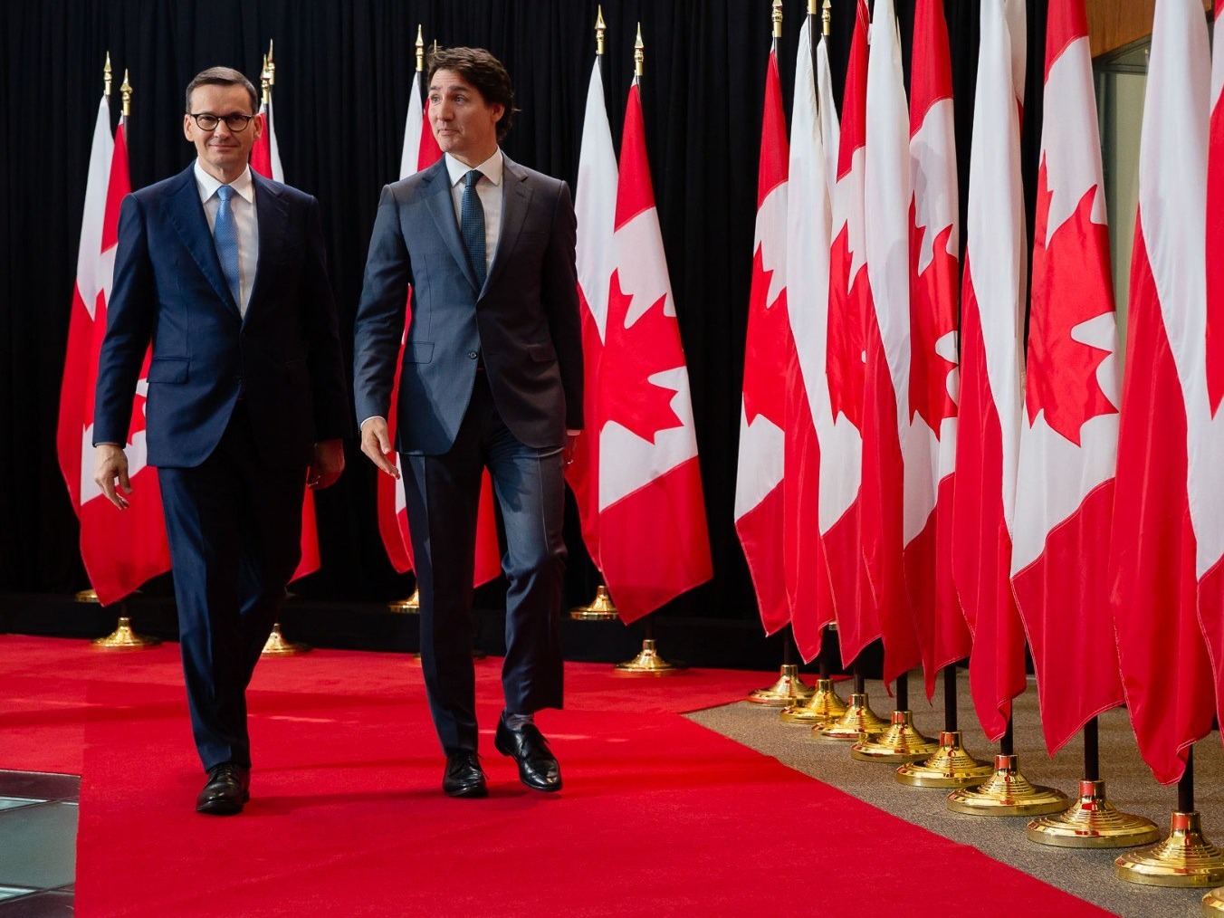 Premier Mateusz Morawiecki i premier Kanady Justin Trudeau