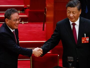 Premier Li Qiang i przewodniczący Chińskiej Republiki Ludowej Xi Jinping