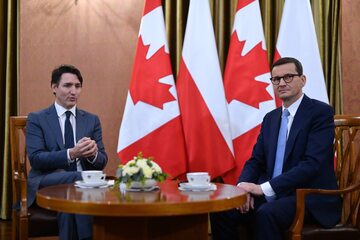 Premier Mateusz Morawiecki i premier Kanady Justin Trudeau