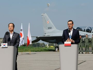 Premier Mateusz Morawiecki i premier Republiki Korei Południowej Han Duck-soo