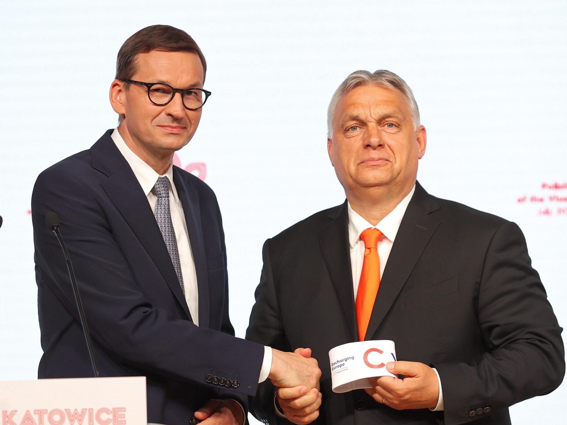 Premier Mateusz Morawiecki i premier Węgier Viktor Orban w Katowicach