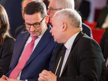 Premier Mateusz Morawiecki i prezes PiS Jarosław Kaczyński
