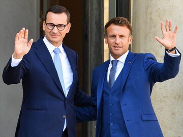 Premier Mateusz Morawiecki i prezydent Francji Emmanuel Macron