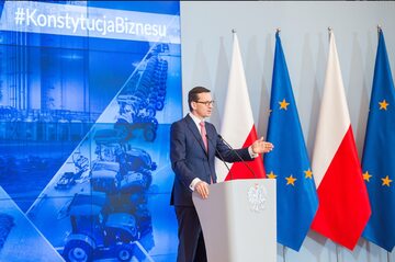 Premier Mateusz Morawiecki podczas spotkania z przedsiębiorcami