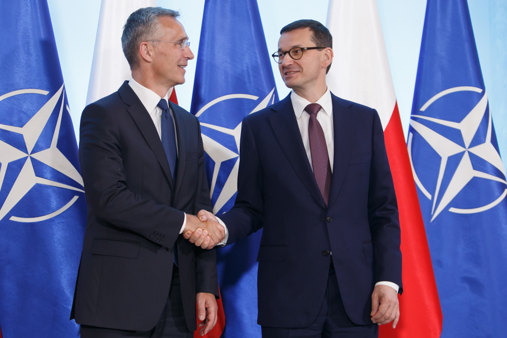 Od lewej: Jens Stoltenberg i Mateusz Morawiecki