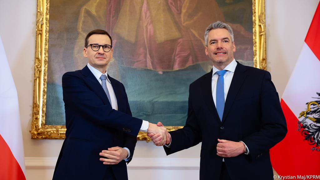 Premier Mateusz Morawiecki i kanclerz Austrii Karl Nehammer