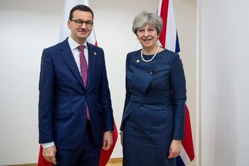 Premier RP Mateusz Morawiecki i premier Wielkiej Brytanii Theresa May