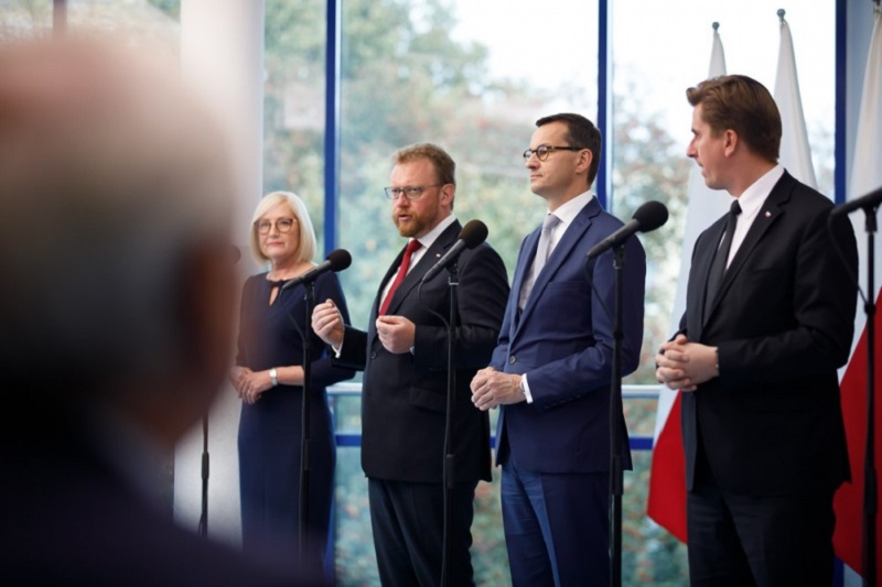 Premier Mateusz Morawiecki podczas w Państwowej Wyższej Szkole Zawodowej w Ciechanowie