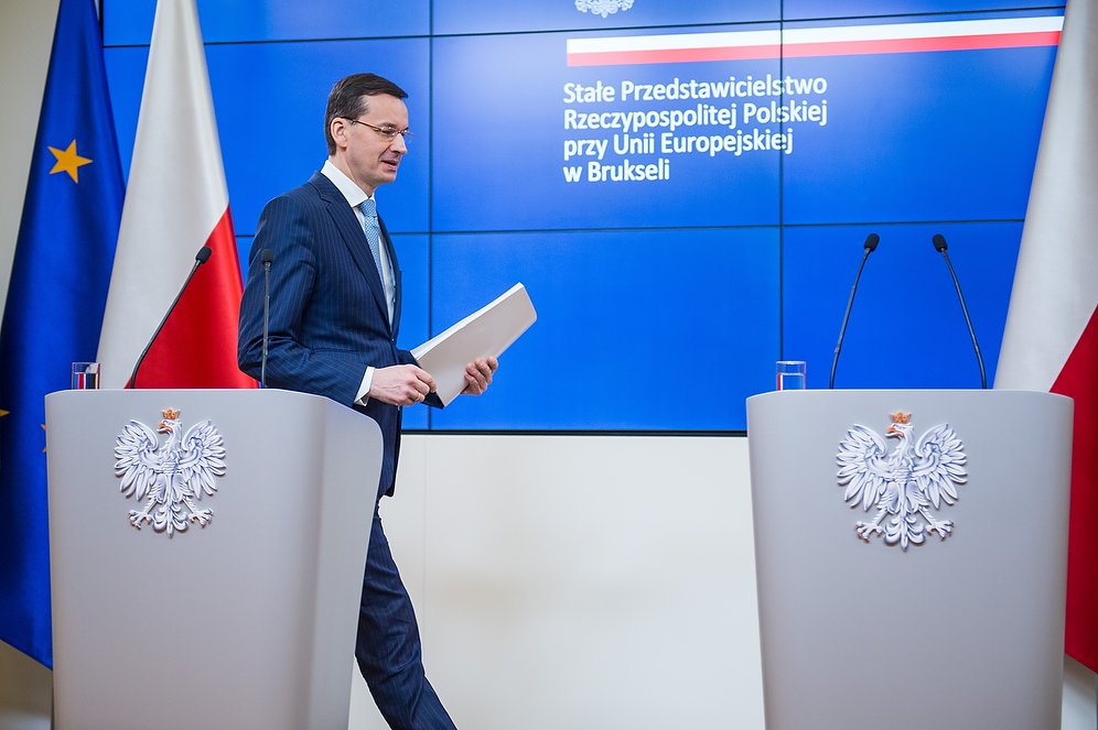 Mateusz Morawiecki podczas wizyty w Brukseli