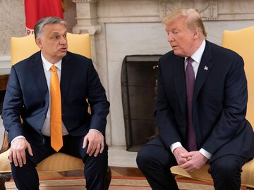 Premier Węgier Viktor Orban i były prezydent USA Donald Trump