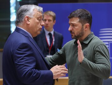 Premier Węgier Viktor Orban i prezydent Ukrainy Wołodymyr Zełenski