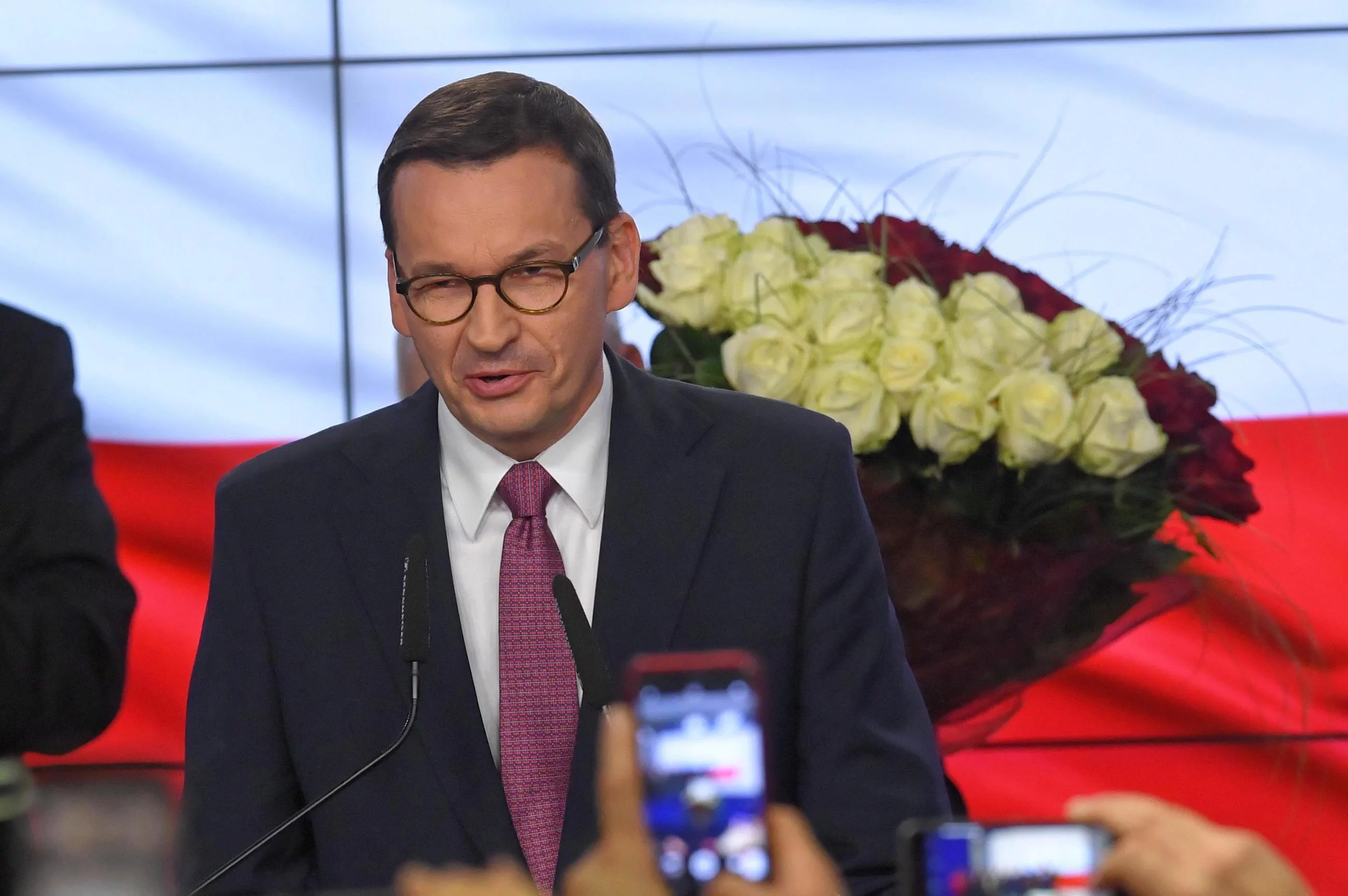 Premier Mateusz Morawiecki, wieczór wyborczy PiS