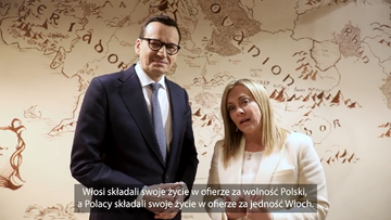 Premierzy Polski i Włoch - Mateusz Morawiecki i Giorgia Meloni