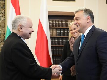 Prezes PiS Jarosław Kaczyński i premier Węgier Viktor Orban
