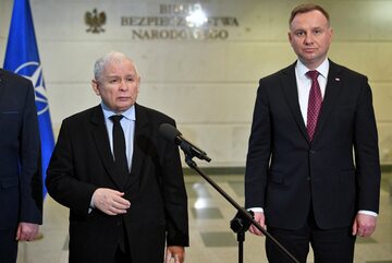 Prezes PiS Jarosław Kaczyński i prezydent Andrzej Duda