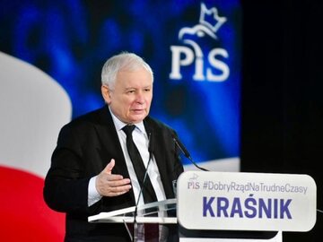 Prezes PiS Jarosław Kaczyński w Kraśniku