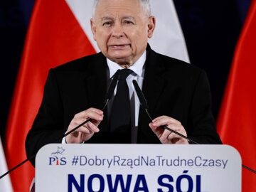 Prezes PiS Jarosław Kaczyński w Nowej Soli
