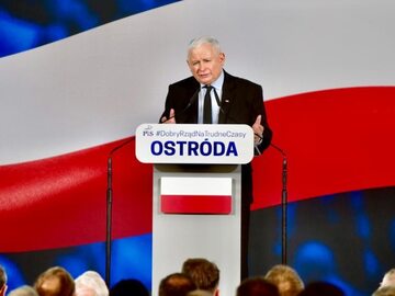 Prezes PiS Jarosław Kaczyński w Ostródzie