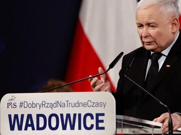 Prezes PiS Jarosław Kaczyński w Wadowicach