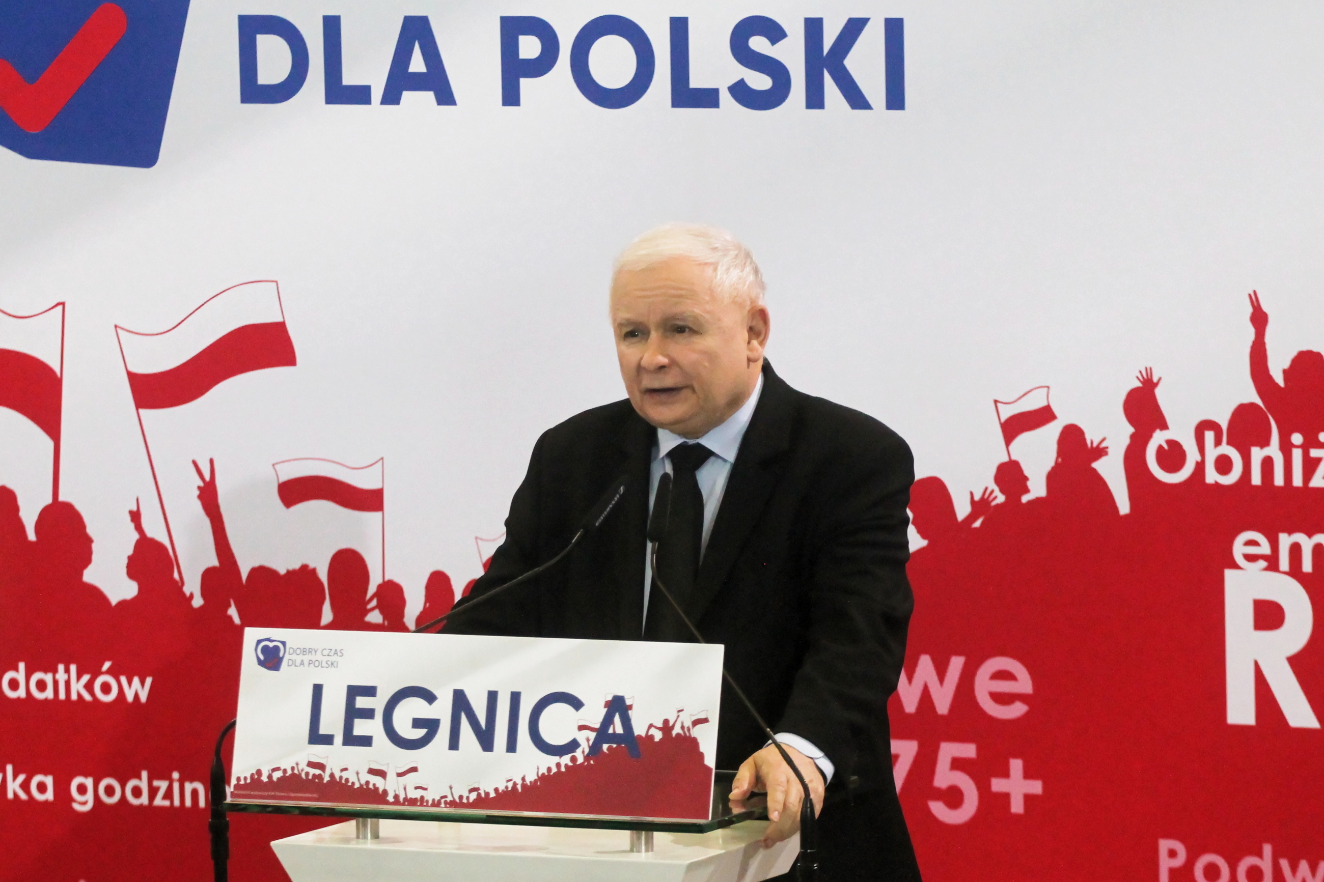 Prezes PiS Jarosław Kaczyński w Legnicy