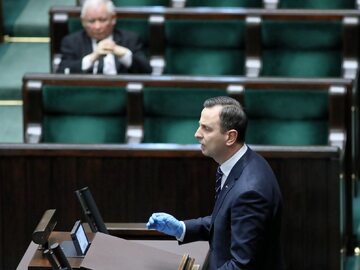 Prezes PSL Władysław Kosiniak-Kamysz oraz prezes PiS Jarosław Kaczyński w Sejmie