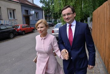 Prezes Solidarnej Polski Zbigniew Ziobro z żoną Patrycją Kotecką