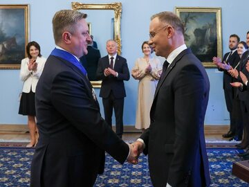 Prezydent Andrzej Duda i ambasador Ukrainy w Polsce Wasyl Zwarycz