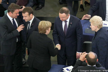 Prezydent Andrzej Duda i kanclerz Niemiec Angela Merkel