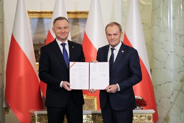 Prezydent Andrzej Duda i premier Donald Tusk