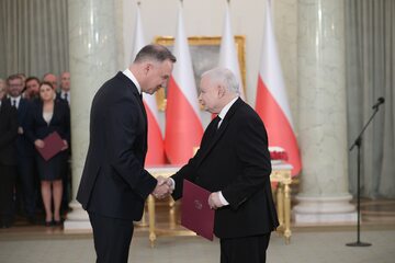 Prezydent Andrzej Duda i prezes Prawa i Sprawiedliwości Jarosław Kaczyński