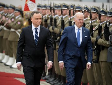 Prezydent Andrzej Duda i prezydent USA Joe Biden w Warszawie