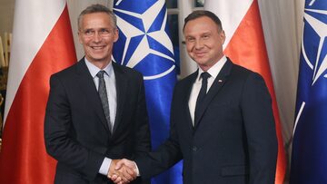 Prezydent Andrzej Duda i sekretarz generalny NATO Jens Stoltenberg