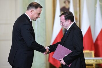 Prezydent Andrzej Duda i szef MSWiA Mariusz Kamiński