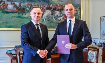 Prezydent Andrzej Duda i Tomasz Szatkowski po powołaniu na stanowisko doradcy