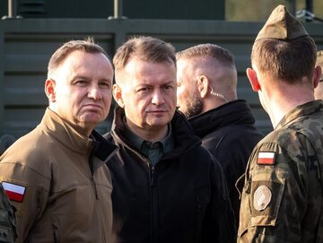 Prezydent Andrzej Duda i wicepremier, minister obrony narodowej Mariusz Błaszczak