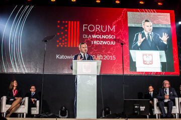 Prezydent Andrzej Duda na zeszłorocznym Forum