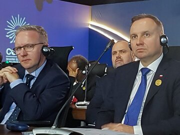 Prezydent Andrzej Duda (P) na COP27