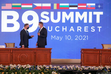 Prezydent Andrzej Duda podczas szczytu G9 w Bukareszcie