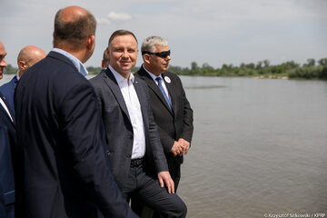 Prezydent Andrzej Duda podczas wizyty w Wilczkowicach Górnych