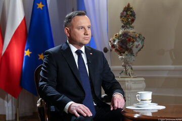 Prezydent Andrzej Duda podczas wywiadu dla TVP