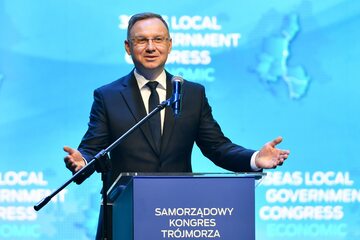 Prezydent Andrzej Duda przemawia podczas otwarcia III Samorządowego Kongresu Trójmorza