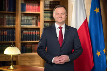 Prezydent Andrzej Duda w czasie orędzia z okazji Narodowego Święta Niepodległości