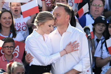 Prezydent Andrzej Duda wraz z córką Kingą Dudą